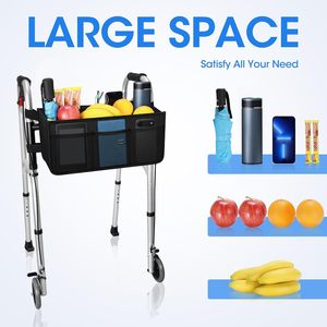 Air <b>Plane</b> ultra Small Lightweight Portable Easy Folding Aluminum Walker Rollator with Seat Rollator Walker with Sideway <b>Bag</b> - Product Image 3