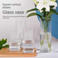 Vase moderne créatif en verre pour plantes succulentes, pot de fleurs, pot en verre, pot à bougie carré pour micro-paysage, vente en gros