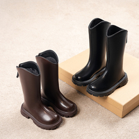 Bottes uniques en cuir PU à fermeture éclair pour filles, collection automne, vente en gros