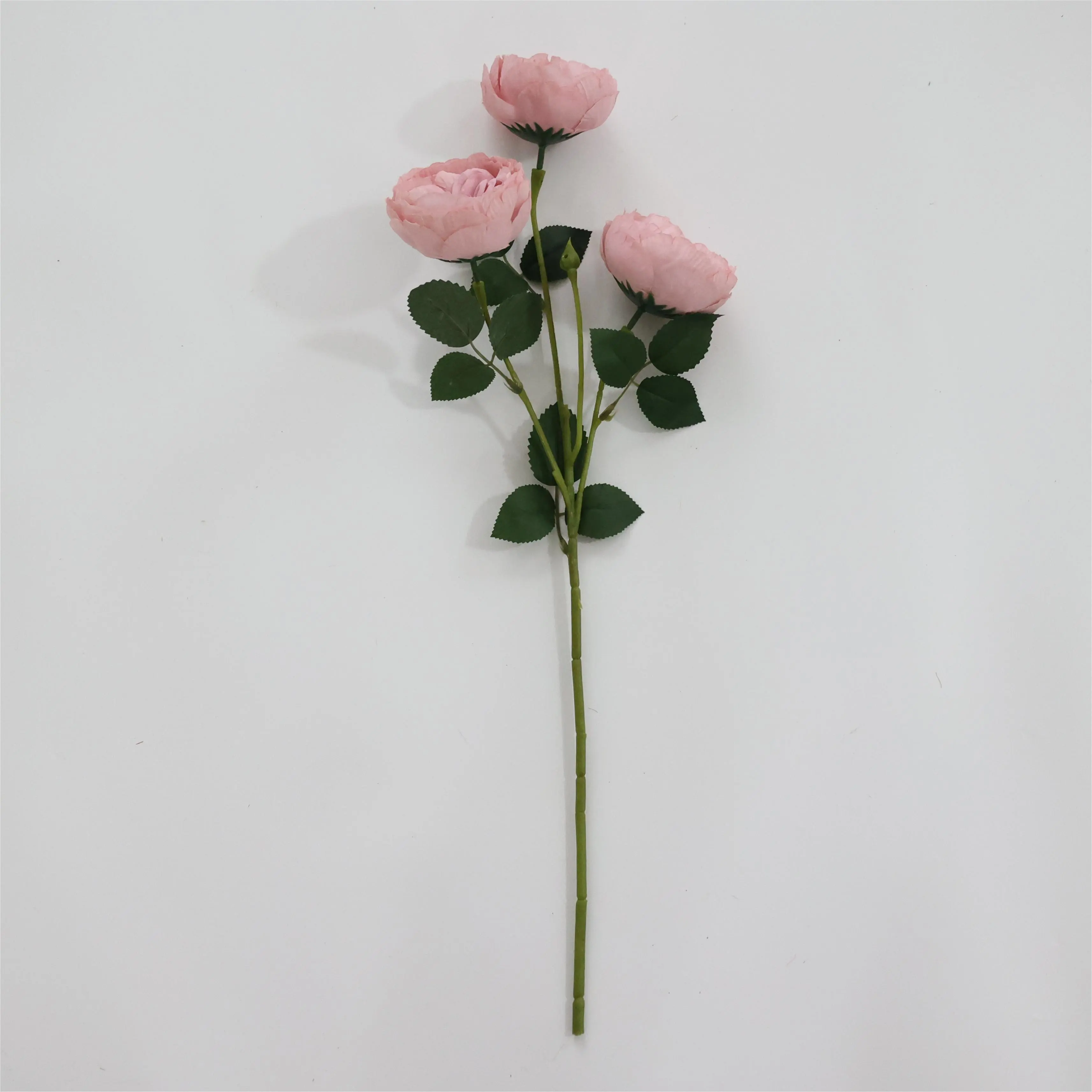 Pabrik Grosir Bunga Buatan Sentuhan Nyata 3 Kepala Austin Batang Tunggal Bunga untuk Dekorasi Pernikahan