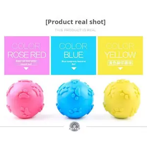 Milieuvriendelijk Hondengeluid Rubber Tpr Teddy Paw Print Elastische Bal Tandjes Huisdier Speelgoed Voor Kleine En Middelgrote Tot Grote Honden - Product Image 4