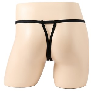 Men's <b>Elastic</b> Underwear Black Low Rise Spandex With <b>Lace</b> Trim And Safety Buckle Sexy Lingerie - Product Image 2