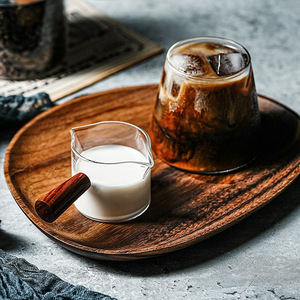 Carafe à lait à double bec verseur avec poignée en bois, échelle graduée, distributeur de cuisine en verre transparent pour assaisonnement et trempage - Product Image 2