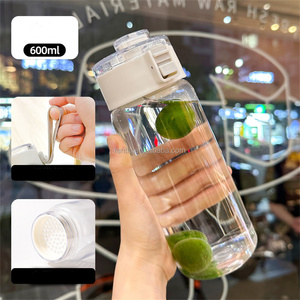 Sinh viên đơn giản xách tay 400ml/600ml/800ml nhựa chai nước uống cốc nhựa rõ ràng nước giải khát cốc cà phê - Product Image 1