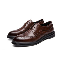 Chaussures brogue pour hommes de grande taille avec des découpes complexes, style coréen et britannique, vintage, bout pointu, pour affaires