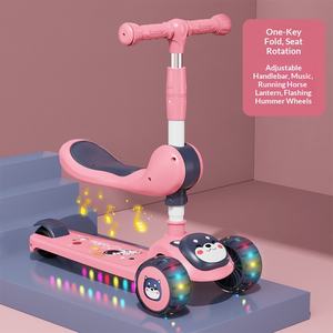 Trottinette à pédales pour enfants en gros, commerce extérieur, 3 roues, pliable, siège coulissant musical pour garçons et filles de 3 à 6 ans - Product Image 6