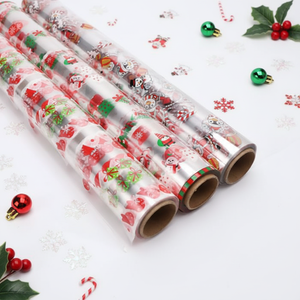 Rouleau de <span class=keywords><strong>film</strong></span> d'emballage cadeau OPP transparent de qualité alimentaire, résistant à l'humidité, 15m x 40cm, souple, transparent, pour emballage protecteur avec logo, idéal pour les fêtes - Product Image 1