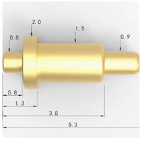 Flange-type Step-Shaped Pogo-Pin, 1.5*5.3 mm Overall Length