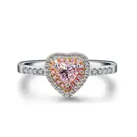 Joacii Unieke Roze Hart Vorm Diamond Engagement Ring Voor Meisjes Met Gioielli Da Donna