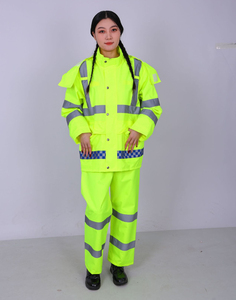 Ensemble de vêtements de pluie réfléchissants HKSF, veste et pantalon imperméables pour le travail en extérieur, le cyclisme, les fortes pluies - Product Image 1