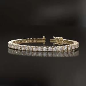 Brazalete de diamantes en oro redondo de 18K de alta calidad Moissanite Diamond Tennis Chain Bangle Tennis - Product Image 3
