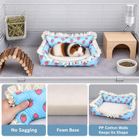 Lit pour cochon d'Inde écologique et personnalisable, canapé confortable pour petits animaux, comprend 1 tapis chaud et 1 tapis frais pour un confort toutes saisons