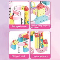 ITTL Magic 3D Slot Toy Electronic Track Car DIY Assembly Track Train Construction Pink Building Block Set Toys for Kids