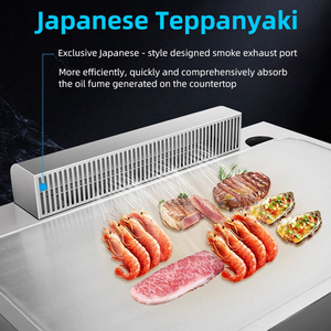 Plancha <span class=keywords><strong>Teppanyaki</strong></span> Comercial de 120 cm, Calentamiento Rápido, Acero Inoxidable, Equipo de Cocina Eléctrico para Restaurantes y Hoteles, Sin Humo, Comida THO - Product Image 3