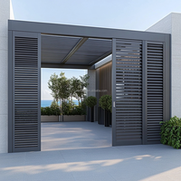 Clôture en aluminium à lames, finition peinte en poudre, design moderne pour l'intimité extérieure, garde-corps vertical, jardin/cour, loisirs