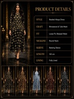 Robe Abaya perlée en tulle ornée de strass, coupe ample, col rond, manches chauve-souris, tenue de soirée islamique formelle, caftan pour femme