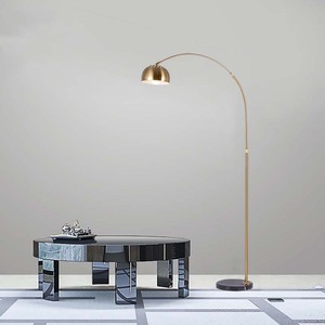 大型アーチデザインゴールド高級メタルフロアランプ卸売大理石ベース北欧モダンスタンディングフィッシングフロアランプ - Product Image 3