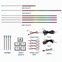 Kit de Luces Ambientales para Auto Trontech Dual Zone 10 en 1, Luces LED Interiores CHASER, Control por Aplicación, Sincronización con Música, 25cm 90cm 75cm