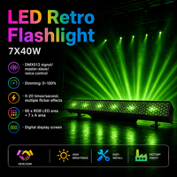 Barre de Stroboscope Rétro LED 7x40W Double Source Ambre + 528 RGB, Effet Scène Vintage Nid d'Abeille, DMX512 205CH pour DJ, Discothèque, Fête, Mariage