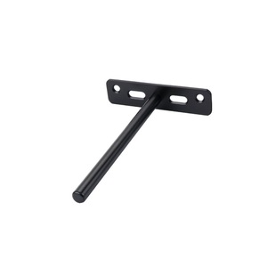 Support mural dissimulé noir électroplaqué, <span class=keywords><strong>fixation</strong></span> dissimulée en T double, support de cloison de 10 cm - Product Image 5