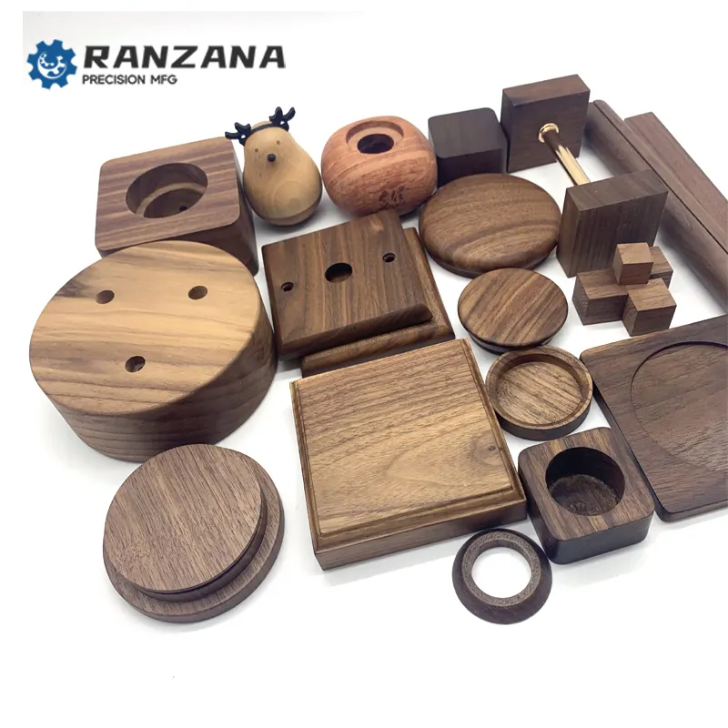 CNC phần gỗ tùy chỉnh sản xuất hàng loạt Sản xuất CNC Đen Walnut gỗ phần cắt/phay/biến Gỗ CNC gia công serv