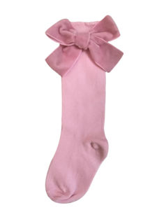 Chaussettes hautes colorées en coton biologique à volants pour nouveau-né de 0 à 3 mois avec nœud - Product Image 3