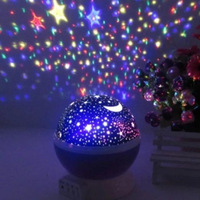 Projecteur d'étoiles rotatif à 360 degrés alimenté par USB, romantique, lumières nocturnes pour la décoration de la chambre des enfants, cadeaux pour bébés