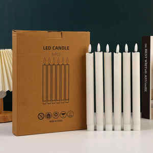 10 pouces 6 pièces/ensemble pas cher en plastique sûr lumière chaude longue batterie <span class=keywords><strong>artificielle</strong></span> télécommande Led <span class=keywords><strong>bougie</strong></span> conique <span class=keywords><strong>avec</strong></span> <span class=keywords><strong>flamme</strong></span> de balle - Product Image 2