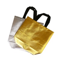 Sac fourre-tout en non-tissé laminé recyclé écologique, couleur argent or métallisé, taille standard, sac de shopping, sac de transport en non-tissé, fabrication
