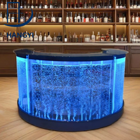 Meubles lumineux pour bar Hangyi, 16 lumières LED changeantes de couleur, panneau mural à bulles d'eau en acrylique, comptoir de bar, armoire pour Sa