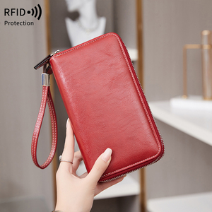 Portefeuille long pour <span class=keywords><strong>femme</strong></span>, double usage, anti-RFID, en <span class=keywords><strong>cuir</strong></span> souple, <span class=keywords><strong>porte</strong></span>-cartes, grande capacité, sac pour <span class=keywords><strong>femme</strong></span> - Product Image 5