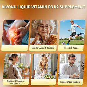 VivoNu Gouttes d'extrait de plante Vitamine D3 K2 60ml avec mélange de soutien immunitaire Formule végétarienne Usage quotidien pour adultes - Product Image 4