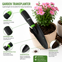 Pelle de jardin étroite de précision avec tête de transplanteur, outil de plantation ergonomique pour les bacs surélevés