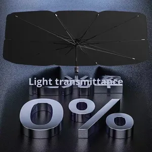 مظلة أمامية للسيارة قابلة للطي ثلاثية الأجزاء، عصرية، يدوية، من أنابيب الحديد، عازلة للحرارة، واقية من الشمس، متكاملة للسفر، للبيع بالجملة - Product Image 2