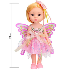 Hot Selling 10 Inch Baby <strong>Doll</strong> Toy 26cm Fashion Wing <strong>Doll</strong> with Little Flower Dress <strong>Fly</strong> Girl Play House Toy Gift for Baby - Product Image 1