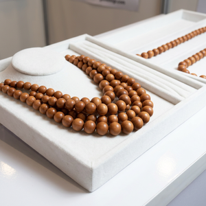 Perles religieuses en bois de santal en vrac, perles de prière - Product Image 1