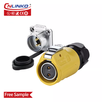 Conector Circular Hembra CNLINKO LP20 de 3 Núcleos, Tipo Push-Pull, IP68 Impermeable, para Cable de Alimentación Industrial