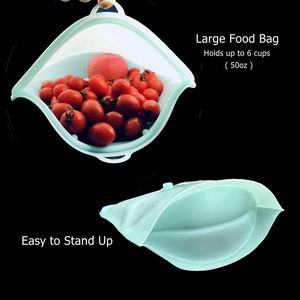 Reusable Fresh <b>clear</b> Ziplock Silicone Airtight Freezer Bag Take Away Food Storage & and <b>Container</b> for Packaging Kitchen Camping - Product Image 3
