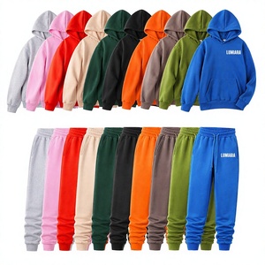 Conjunto de Sudadera con Capucha y Pantalones Deportivos Unisex LUMIARA, Chándal de Color Sólido, Sudadera Informal para Correr, Pantalones Largos de Algodón para Otoño - Product Image 1