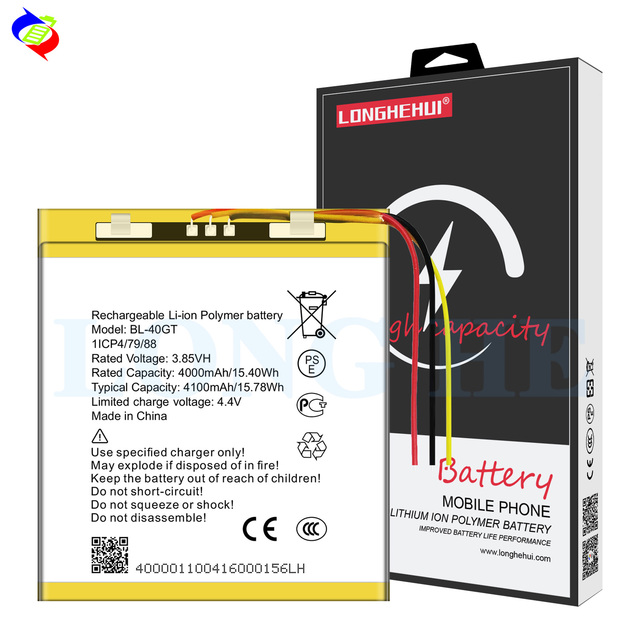 New 4100mAh Replacement Battery for Tecno 1704 Phone Battery BL-40GT Phone Tecno