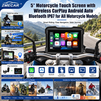 Écran de navigation pour moto étanche IP67, prend en charge le CarPlay sans fil, le BSD, la télécommande, le TPMS et l'enregistrement en boucle.