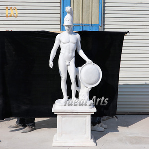 Estatua de Ares, Dios de la Guerra, de Mármol Blanco de Tamaño Real para Decoración de Jardín Exterior - Product Image 3