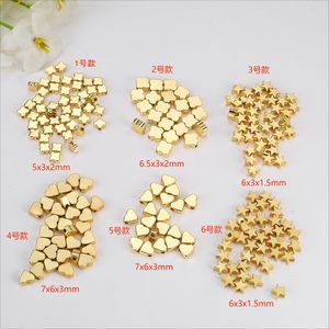 Perles d'espacement en forme d'étoile plaquées or, perles en cuivre en vrac pour la fabrication de bijoux DIY, accessoires de bracelet, taille 5 mm - Product Image 2