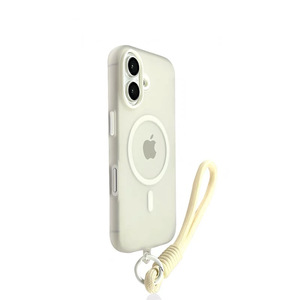 Sensation de peau étui de téléphone givré pour iphone 17 <span class=keywords><strong>Pro</strong></span> Max étui de téléphone portable gelée magnétique avec lanière dragonne étui Simple pour fille - Product Image 5