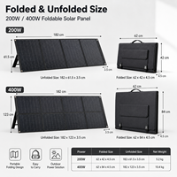 Panneau solaire pliable 200W 400W, chargeur solaire portable pour camping, camping-car, station d'alimentation extérieure