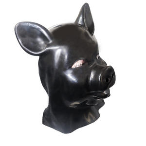 Masque facial en <span class=keywords><strong>latex</strong></span> pour homme en gros - Jouet de bondage BDSM pour couples |   Casque flexible pour adultes pour le cosplay et le jeu de rôle - Product Image 6