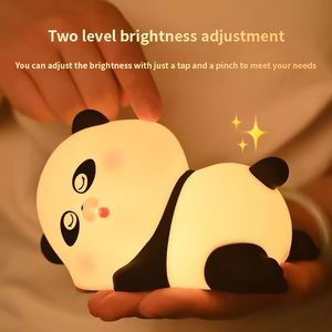 LED Cute Panda Nursery Night Light 3 Gear Regulable Squishy Silicone Night Light Recargable Mesita de noche Lámpara táctil para decoración de habitación - Product Image 3