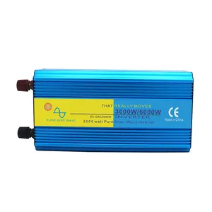 Inversor de corriente para coche de onda sinusoidal pura 2500W/5000W, convertidor de vehículo con pantalla dual digital, CC V 12/24V a CA 220V con Control remoto