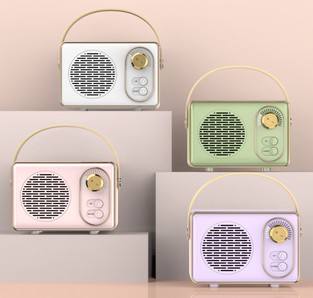 Retro Style Mini Portable Wireless  Speaker Built In Battery Outdoor Compact Audio for Travel Camping Desktop