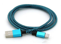 Kabel Data Pengisian Cepat USB Micro V8 Nylon Braided untuk Ponsel